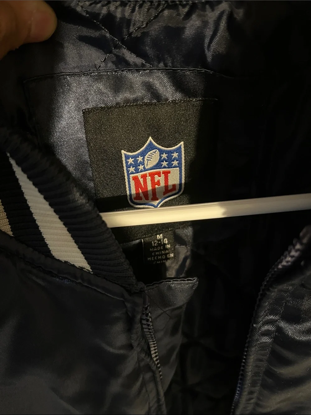 NFL Navy and White Kids Puffer Jacket with Star Logo